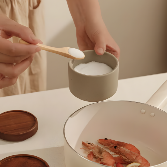 Porcelain Jar Set 2 Pcs & Wooden Stand
